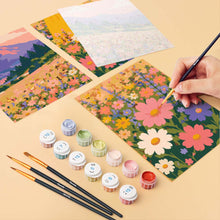 Load image into Gallery viewer, Mini Paint by Numbers Set 15x20cm (6 pieces) - Dreamy Wildflower Meadow
