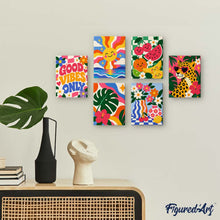 Load image into Gallery viewer, Mini Paint by Numbers Set 15x20cm (6 pieces) - Good Vibes