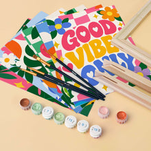 Load image into Gallery viewer, Mini Paint by Numbers Set 15x20cm (6 pieces) - Good Vibes