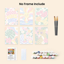 Load image into Gallery viewer, Mini Paint by Numbers Set 15x20cm (6 pieces) - Good Vibes