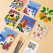 Load image into Gallery viewer, Mini Paint by Numbers Set 15x20cm (6 pieces) - Greek Summer