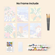 Load image into Gallery viewer, Mini Paint by Numbers Set 15x20cm (6 pieces) - Greek Summer