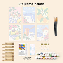 Load image into Gallery viewer, Mini Paint by Numbers Set 15x20cm (6 pieces) - Greek Summer