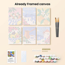Load image into Gallery viewer, Mini Paint by Numbers Set 15x20cm (6 pieces) - Greek Summer