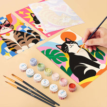 Load image into Gallery viewer, Mini Paint by Numbers Set 15x20cm (6 pieces) - Groovy Cats