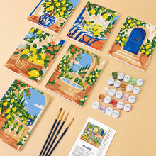 Load image into Gallery viewer, Mini Paint by Numbers Set 15x20cm (6 pieces) - Italian Lemon Garden