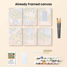 Load image into Gallery viewer, Mini Paint by Numbers Set 15x20cm (6 pieces) - Italian Lemon Garden