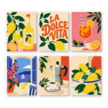 Load image into Gallery viewer, Mini Paint by Numbers Set 15x20cm (6 pieces) - La Dolce Vita Figured'Art