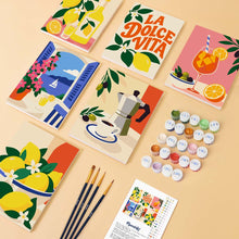 Load image into Gallery viewer, Mini Paint by Numbers Set 15x20cm (6 pieces) - La Dolce Vita