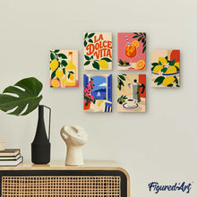 Load image into Gallery viewer, Mini Paint by Numbers Set 15x20cm (6 pieces) - La Dolce Vita