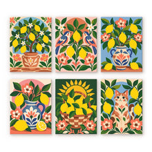 Load image into Gallery viewer, Mini Paint by Numbers Set 15x20cm (6 pieces) - Lemon Folk Art Figured'Art