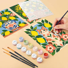 Load image into Gallery viewer, Mini Paint by Numbers Set 15x20cm (6 pieces) - Lemon Folk Art