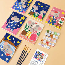 Load image into Gallery viewer, Mini Paint by Numbers Set 15x20cm (6 pieces) - Little Mouse Stories