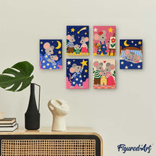 Load image into Gallery viewer, Mini Paint by Numbers Set 15x20cm (6 pieces) - Little Mouse Stories