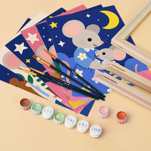 Load image into Gallery viewer, Mini Paint by Numbers Set 15x20cm (6 pieces) - Little Mouse Stories