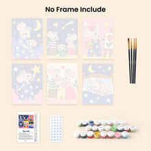 Load image into Gallery viewer, Mini Paint by Numbers Set 15x20cm (6 pieces) - Little Mouse Stories