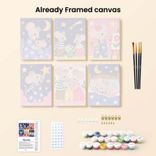 Load image into Gallery viewer, Mini Paint by Numbers Set 15x20cm (6 pieces) - Little Mouse Stories