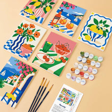 Load image into Gallery viewer, Mini Paint by Numbers Set 15x20cm (6 pieces) - Mediterranean Summer Moments