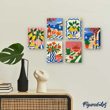 Load image into Gallery viewer, Mini Paint by Numbers Set 15x20cm (6 pieces) - Mediterranean Summer Moments