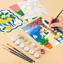 Load image into Gallery viewer, Mini Paint by Numbers Set 15x20cm (6 pieces) - Mediterranean Summer Moments