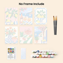Load image into Gallery viewer, Mini Paint by Numbers Set 15x20cm (6 pieces) - Mediterranean Summer Moments