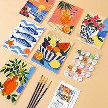 Load image into Gallery viewer, Mini Paint by Numbers Set 15x20cm (6 pieces) - Mediterranean Summer
