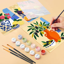 Load image into Gallery viewer, Mini Paint by Numbers Set 15x20cm (6 pieces) - Mediterranean Summer