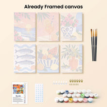 Load image into Gallery viewer, Mini Paint by Numbers Set 15x20cm (6 pieces) - Mediterranean Summer