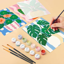 Load image into Gallery viewer, Mini Paint by Numbers Set 15x20cm (6 pieces) - Potted Plants