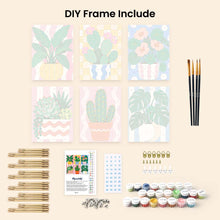 Load image into Gallery viewer, Mini Paint by Numbers Set 15x20cm (6 pieces) - Potted Plants