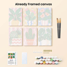 Load image into Gallery viewer, Mini Paint by Numbers Set 15x20cm (6 pieces) - Potted Plants