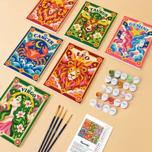 Load image into Gallery viewer, Mini Paint by Numbers Set 15x20cm (6 pieces) - Retro Zodiac 1