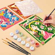 Load image into Gallery viewer, Mini Paint by Numbers Set 15x20cm (6 pieces) - Retro Zodiac 1