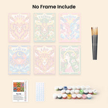Load image into Gallery viewer, Mini Paint by Numbers Set 15x20cm (6 pieces) - Retro Zodiac 1
