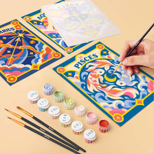 Load image into Gallery viewer, Mini Paint by Numbers Set 15x20cm (6 pieces) - Retro Zodiac 2