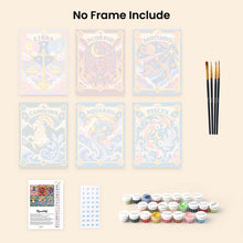 Load image into Gallery viewer, Mini Paint by Numbers Set 15x20cm (6 pieces) - Retro Zodiac 2