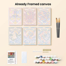 Load image into Gallery viewer, Mini Paint by Numbers Set 15x20cm (6 pieces) - Retro Zodiac 2