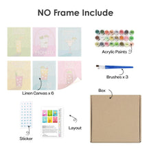 Load image into Gallery viewer, Mini Paint by numbers 15x20cm (6 pieces) - Famous Cocktails