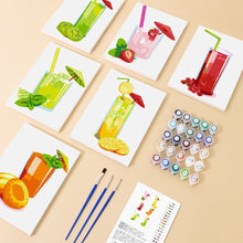 Load image into Gallery viewer, Mini Paint by numbers 15x20cm (6 pieces) - Fresh Fruit Juices