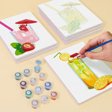 Load image into Gallery viewer, Mini Paint by numbers 15x20cm (6 pieces) - Fresh Fruit Juices
