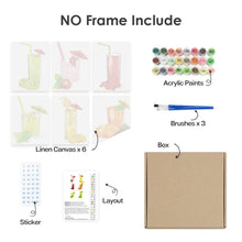 Load image into Gallery viewer, Mini Paint by numbers 15x20cm (6 pieces) - Fresh Fruit Juices