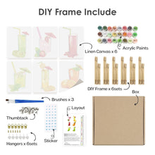 Load image into Gallery viewer, Mini Paint by numbers 15x20cm (6 pieces) - Fresh Fruit Juices