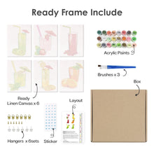 Load image into Gallery viewer, Mini Paint by numbers 15x20cm (6 pieces) - Fresh Fruit Juices
