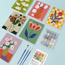 Load image into Gallery viewer, Mini Paint by numbers 15x20cm (6 pieces) - Abstract Floral Vases