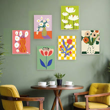 Load image into Gallery viewer, Mini Paint by numbers 15x20cm (6 pieces) - Abstract Floral Vases