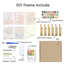 Load image into Gallery viewer, Mini Paint by numbers 15x20cm (6 pieces) - Abstract Floral Vases