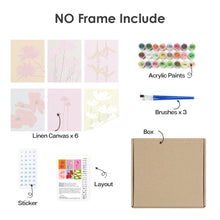 Load image into Gallery viewer, Mini Paint by numbers 15x20cm (6 pieces) - Modern Floral Prints