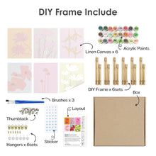 Load image into Gallery viewer, Mini Paint by numbers 15x20cm (6 pieces) - Modern Floral Prints