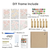 Load image into Gallery viewer, Paint by Numbers – 6 Canvas Set | Colorful Floral Patterns