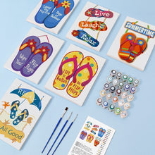 Load image into Gallery viewer, Mini Paint by numbers 15x20cm (6 pieces) - Flip-Flop Summer Signs